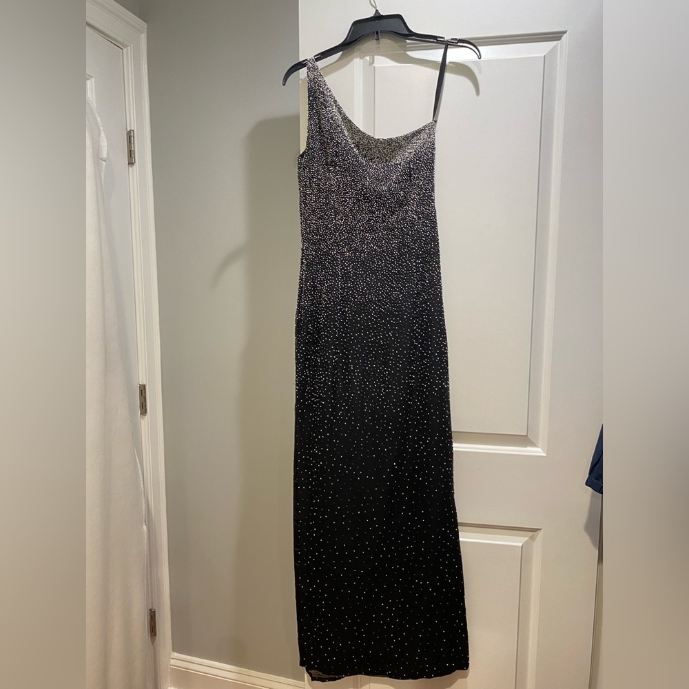 Scala, Beaded Black Floor-Length Gown, With Side … - image 3